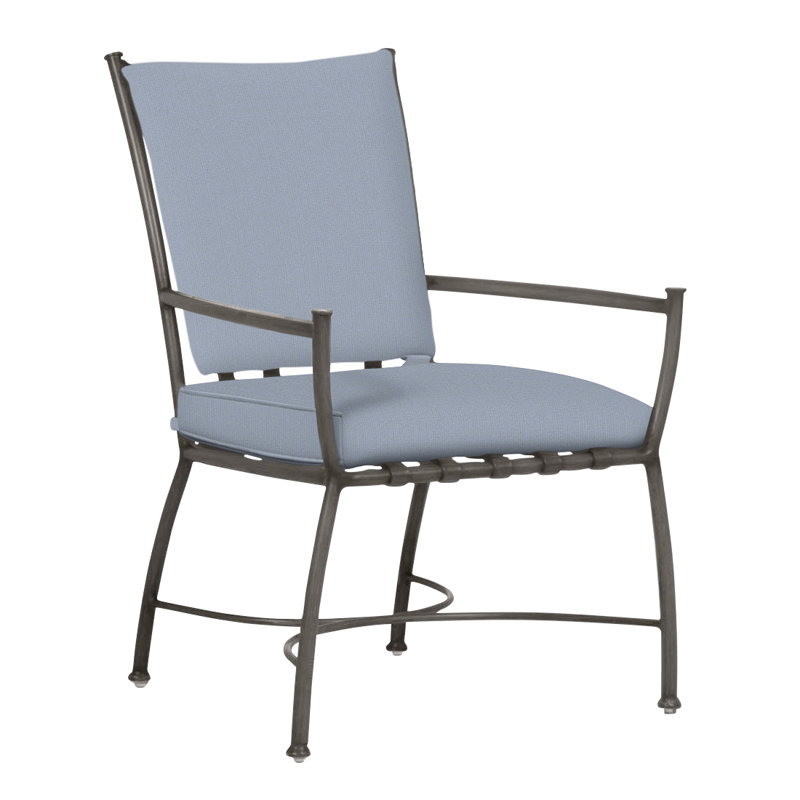 Majorca Patio Dining Armchair with Cushions, Welt, Arbor Chambray Dove Sunbrella®