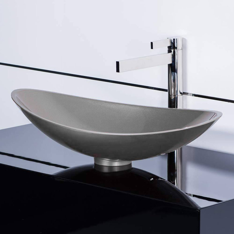 Milano 25.6'' L Bathroom Sink, Starlight Gray