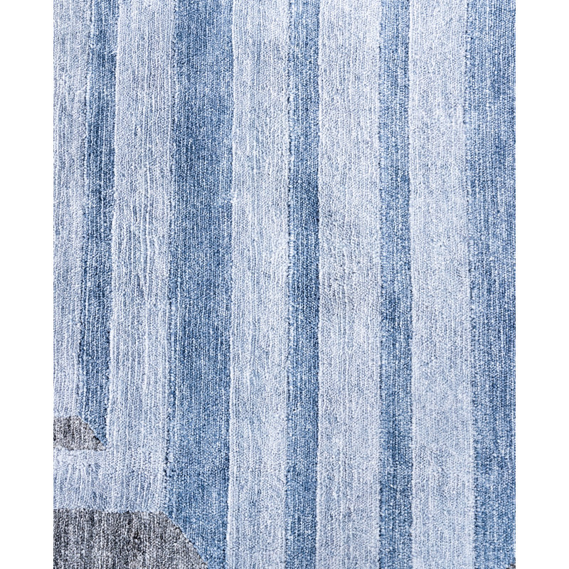 Tapis moderne noué à la main de conception unique - gris, 9 pi 1 po x 12 pi 0 po Modern