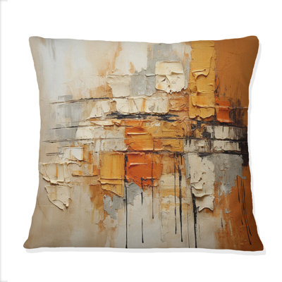 Coussin Orange Impressions III - Abstract Collages