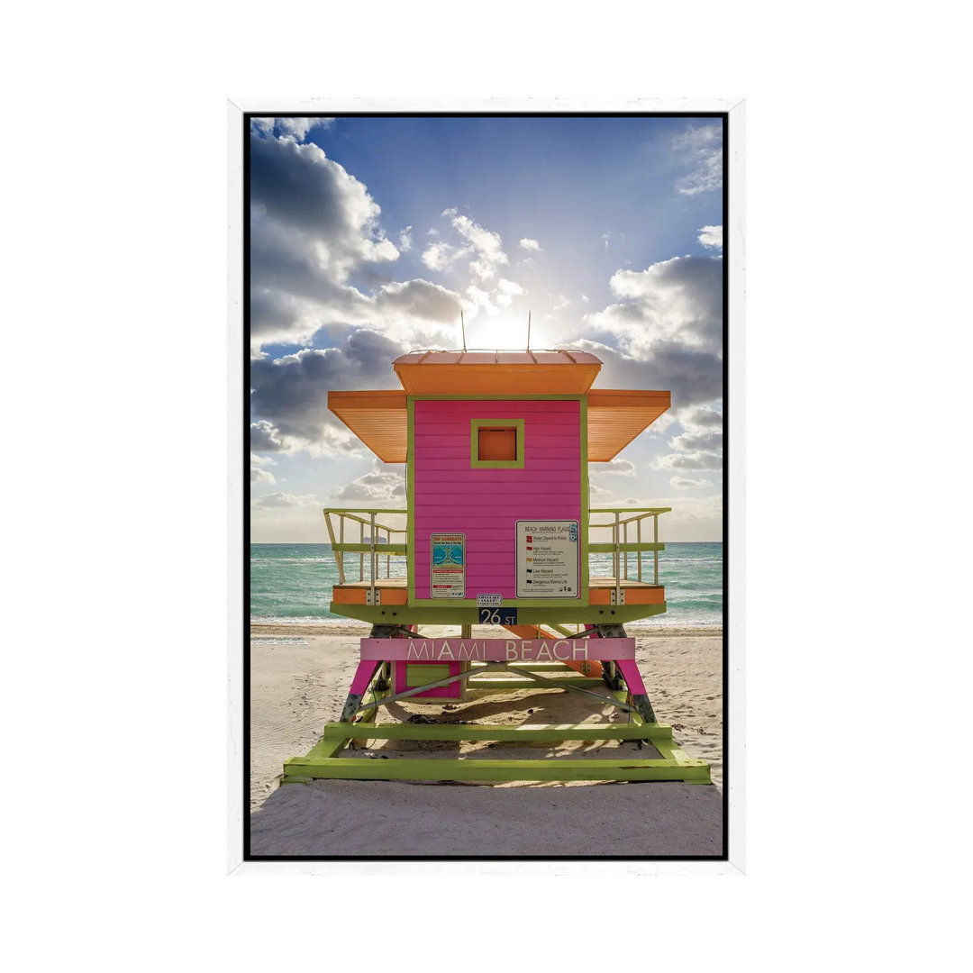 Pink Lifeguard House Vertical, Miami Beach, Florida