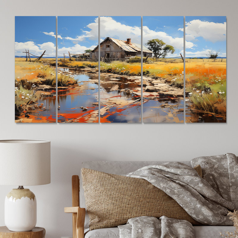 Ensemble de salon Farmhouse Expressive Countryside I - Paysages en métal
