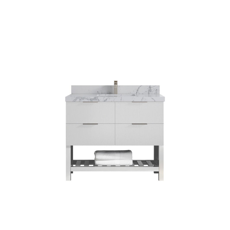 Catalina 42'' Single Bathroom Vanity with Quartz Top