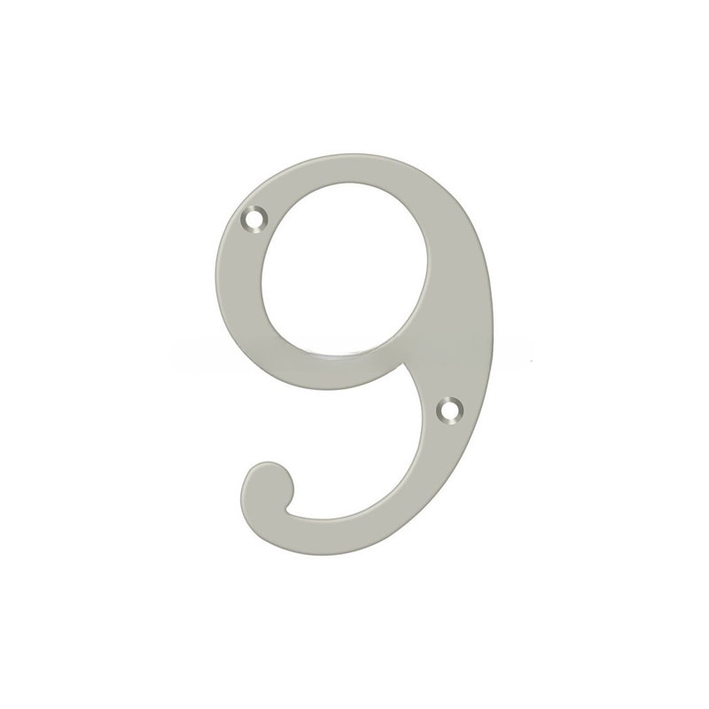 Deltana RN6-9U15A 6" Numbers, Solid Brass in Antique Nickel, Satin Nickel 