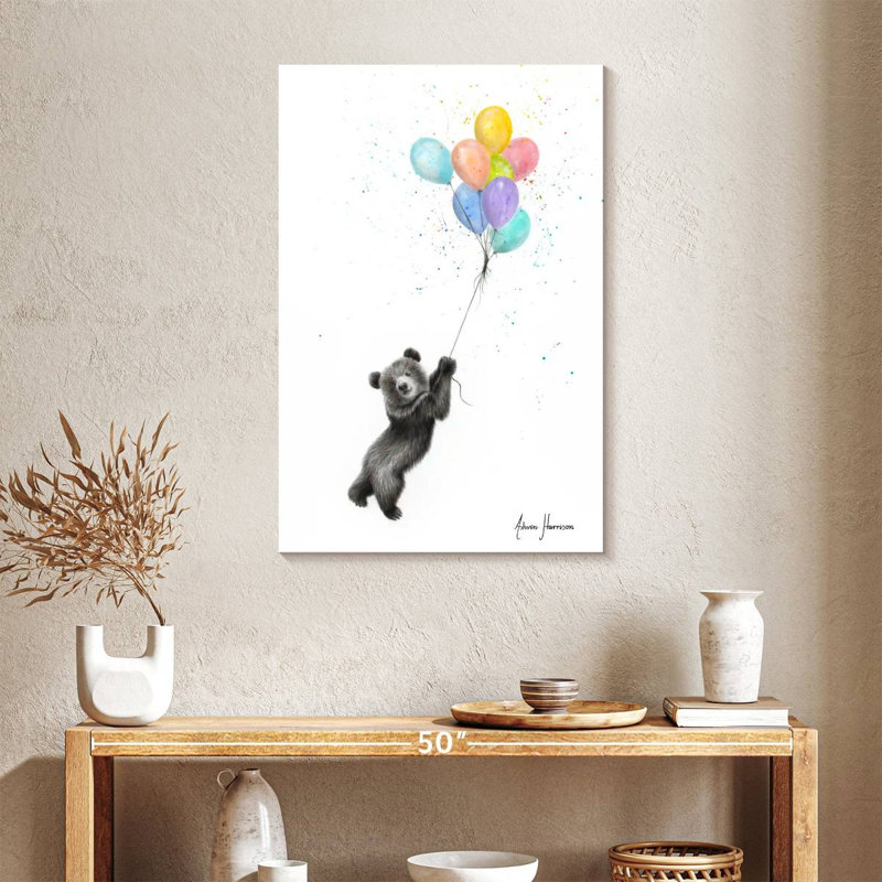L'ours et les ballons, H 36 po x l 24 po