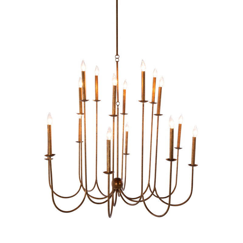 Snow 16 - Light Candle Style Chandelier, Ashwell Gold