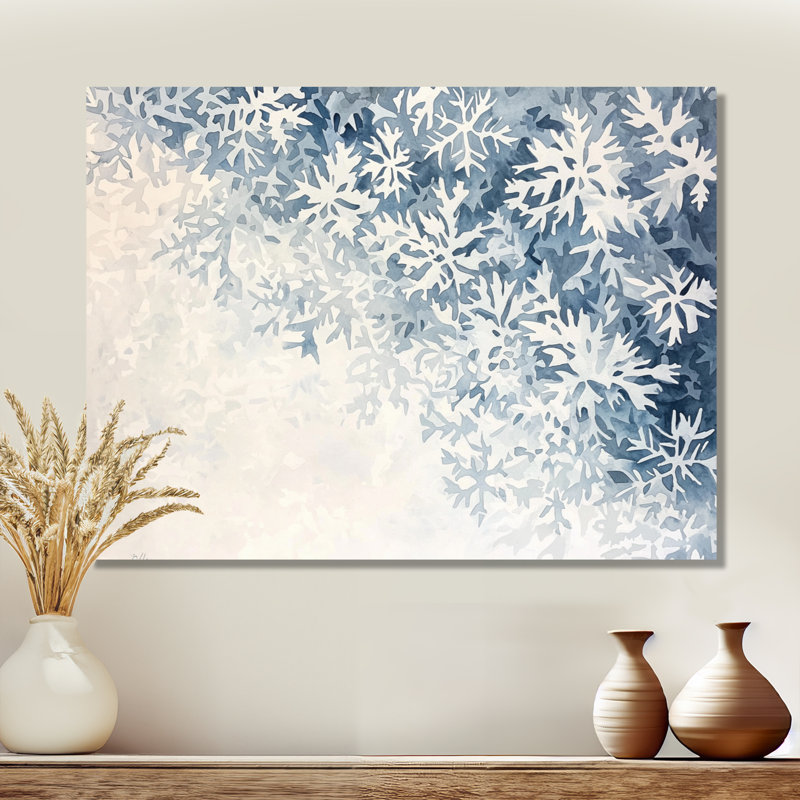 Snowflakes Dancing In Winter II - paysages, décoration murale en métal, paysage d'hiver, H 30 po x l 40 po
