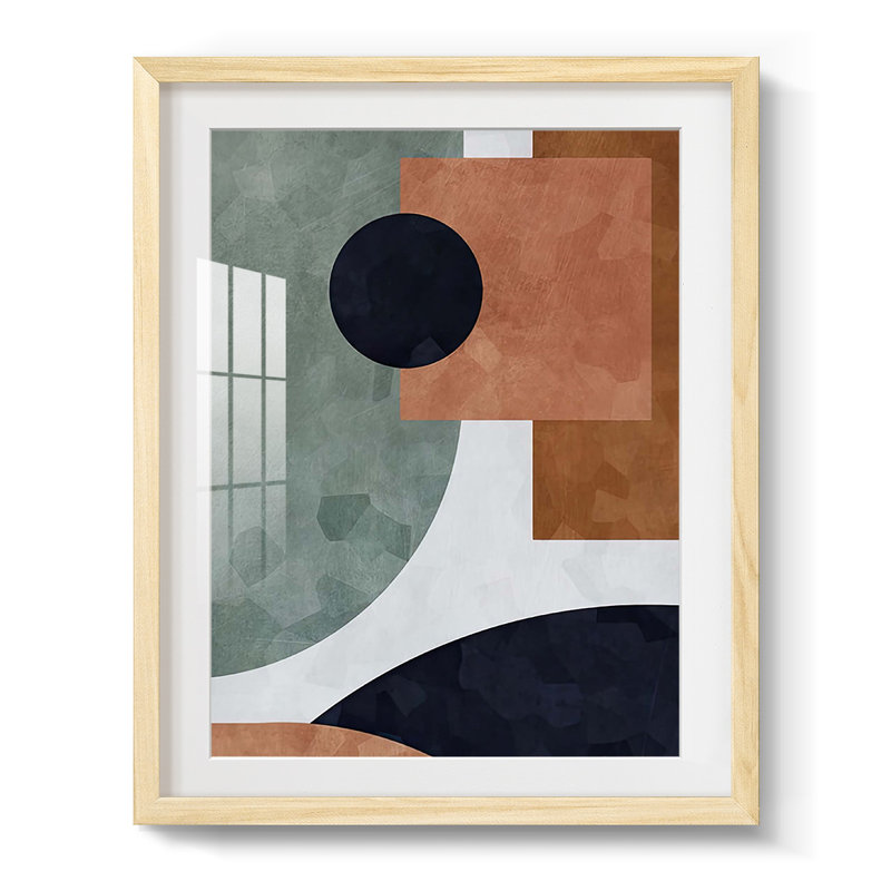 «Abstract of Shapes II», reproduction encadrée, H 28,5 po x l 20,5 po, Naturel