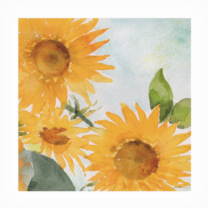 Toile d'extérieur Sheila Golden «Sunflowers Against The Sky», H 18 po x l 18 po x P 1,5 po