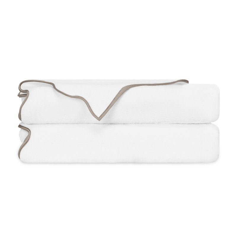 Antalya Turkish Cotton Bath Towel, White/Mist Gray, 2 Pack - Bath Tower