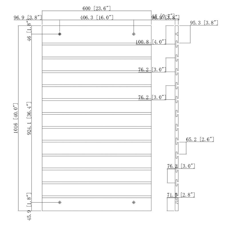 24X40" Slatwall Panel Retail Store Display Garage Tool organizer Cloth Literature