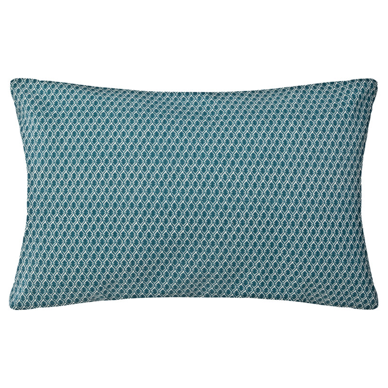 Gus Geometric Rectangular Cushion, Blue Duck