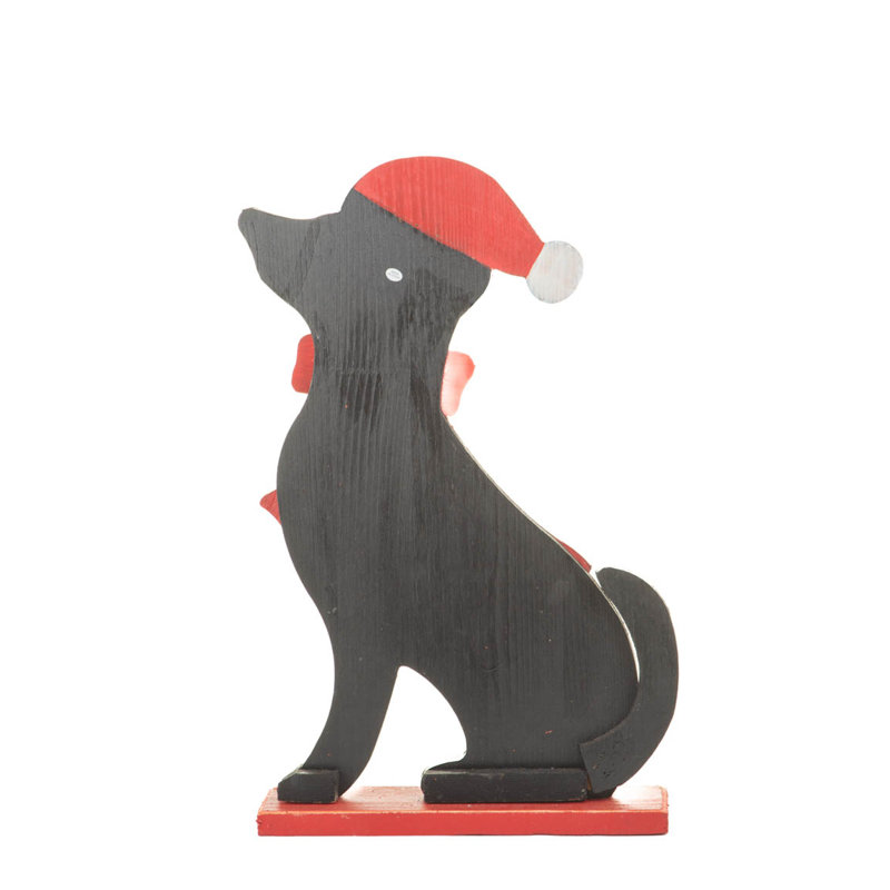 Chien debout noir assis