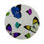 Butterflies Vegan Leather Round Pebble Placemat-1585443765