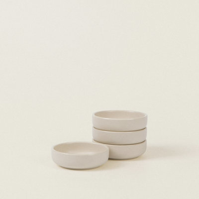 Matte Ceramic Sauce Dish (Set of 4) (Set of 4) - Eggshell White