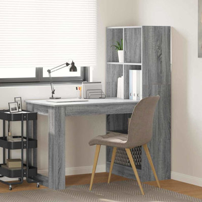 Desk With Shelf 122 X 67 X 145 Cm Engineered Wood
