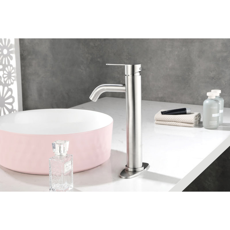 Robinet de lavabo de salle de bain en nickel brossé - Design moderne, poignée simple, acier inoxydable, robinet à assemblage instantané, installation simple