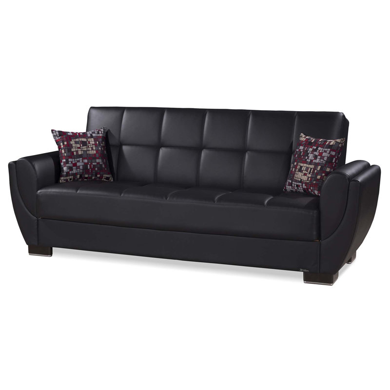 Causeuse convertible avec rangement Primenest Nimbusflow, Noir, noir, noir, noir, H 37,8 po x l 92,9 po x P 36,2 po
