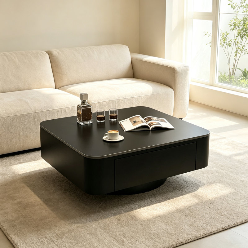 Deshazo, H 14,96 po x l 27,55 po x P 27,55 po, Noir, Couleur unie