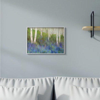 " Lavender Field With Birch Trees Green Purple Painting " by Chris Vest