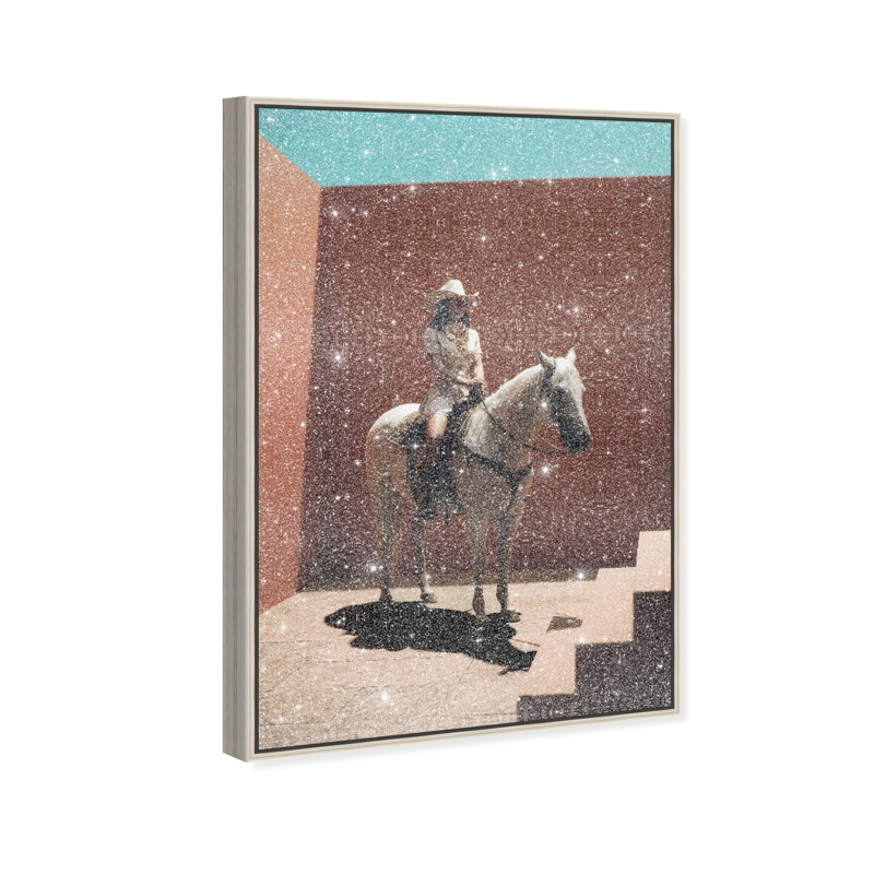 Cowgirl Surreal II Print by Oliver Gal, 17"H x 25"W, Silver Floater Frame