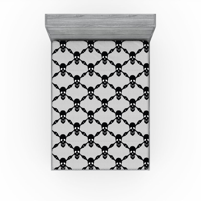 Drap-housse Ambesonne, paquet de 2, Géométrique noir / blanc, Drap-housse grand