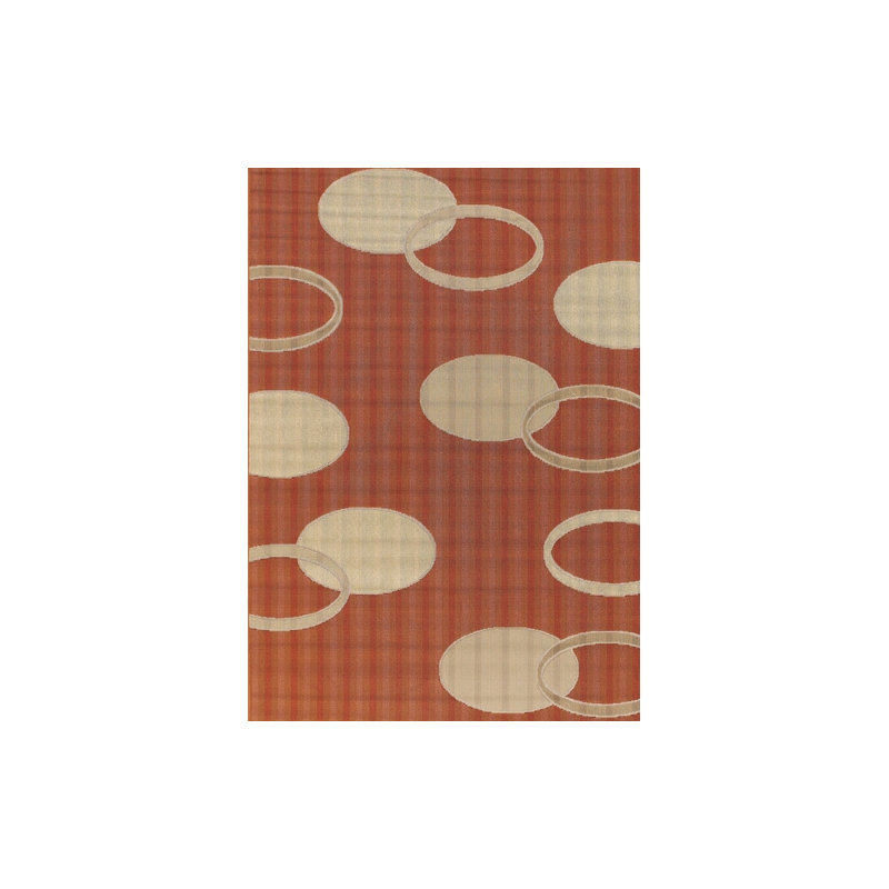 Tapis intérieur / extérieur en polypropylène géométrique tissé à la machine Walmsley, Rectangle 5 pi 2 po x 7 pi 5 po