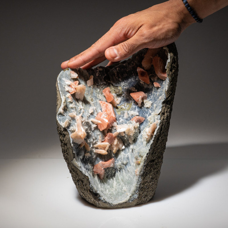 Heulandite On Chalcedony With Stilbite From Sawda, Maharashtra, India