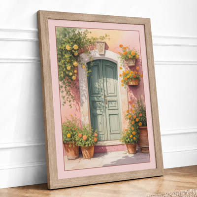 Mediterranean Garden Door Cottagecore - Framed Print