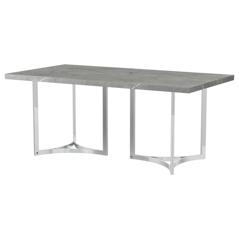 Savona Grey Faux Marble Rectangular Dining Table