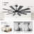 72" Modern Ceiling Fan with Light and Remote, 10-Blade Indoor Ceiling Fan, Quiet Reversible DC Motor, 3CCT LED Light, 6-Speed, Black/Walnut-129170805