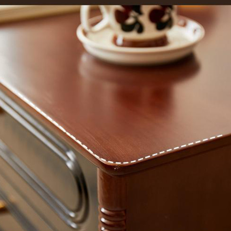 Table basse rétro en bois massif de style français, Brun