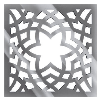 Paris Decorative Fretwork Acrylic Wall Panels, Small, 11 3/8"W x 11 3/8"H x 1/8"T, Silver Mirror