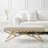  Brading Bench Ottoman in Cream Velvet, Gold Legs, 45"