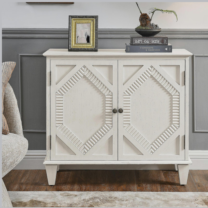 Retro Sideboard Buffet Cabinet with Storage, Accent Display Cabinets, Antique White