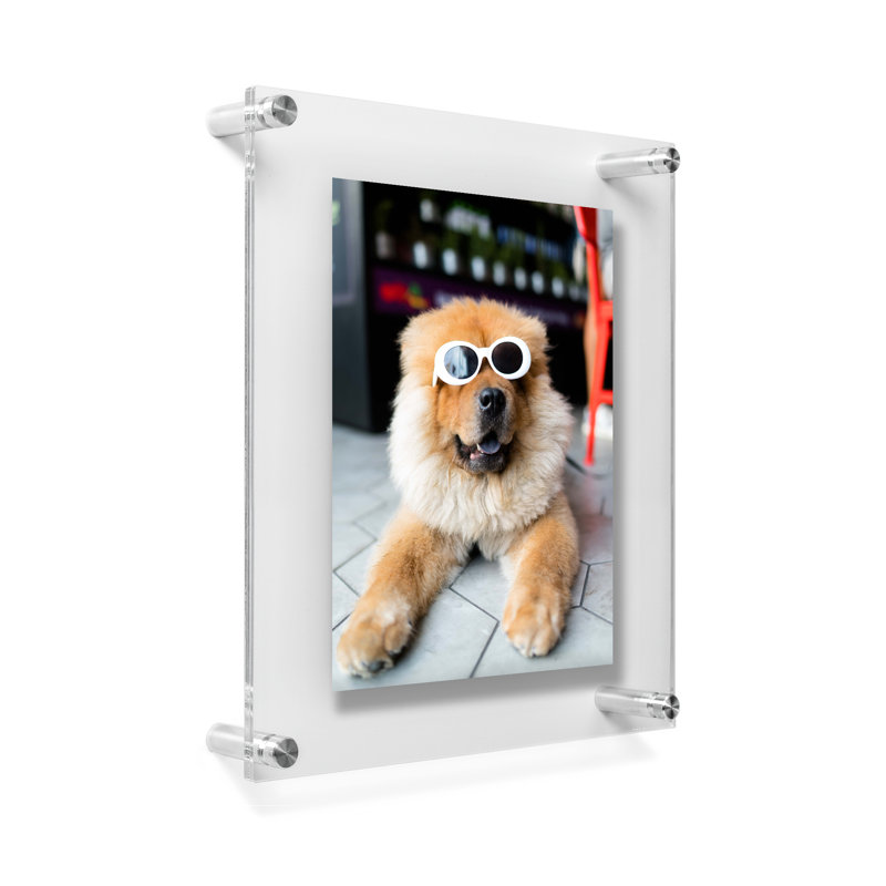 Silver Acrylic Floating Wall Mount Picture Frame