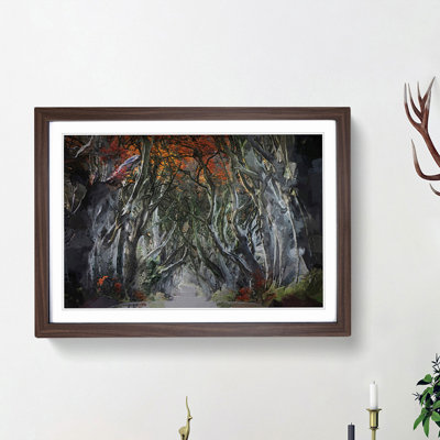 Dark Hedges Tree Road Ireland in Abstract - Picture Frame Graphic Art Print
