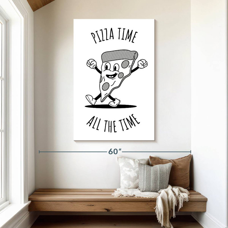 Yarlin Pizza Time White, 48" H x 32" W