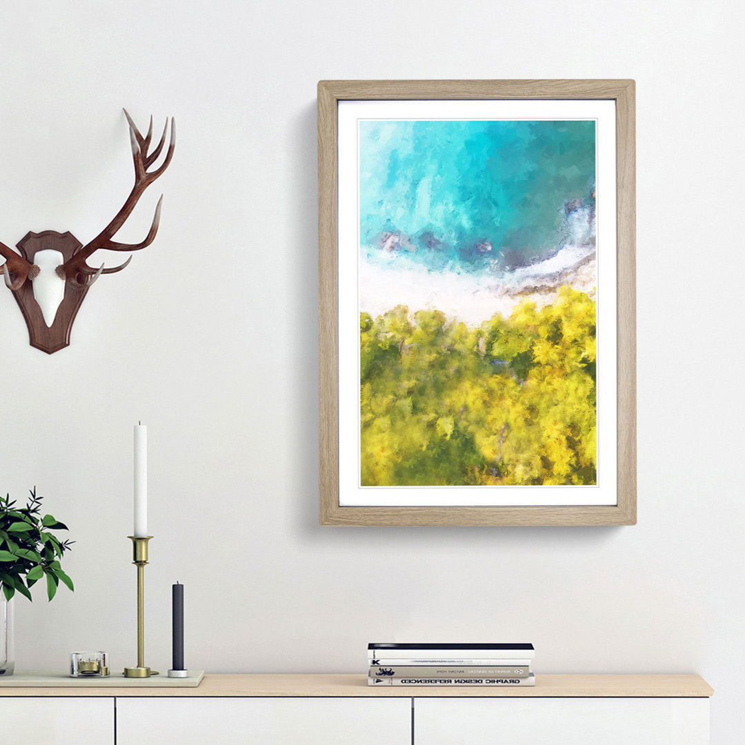 Above the Coast in Sri Lanka in Abstract - Framed Print