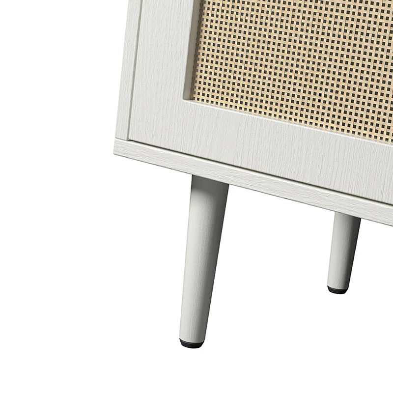 Buffet en bois massif avec meuble télé en bois de pin naturel, Blanc