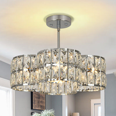 Lustre tambour 4 lumières à longueur réglable