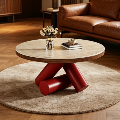 Table basse légère de luxe avec support en acier au carbone