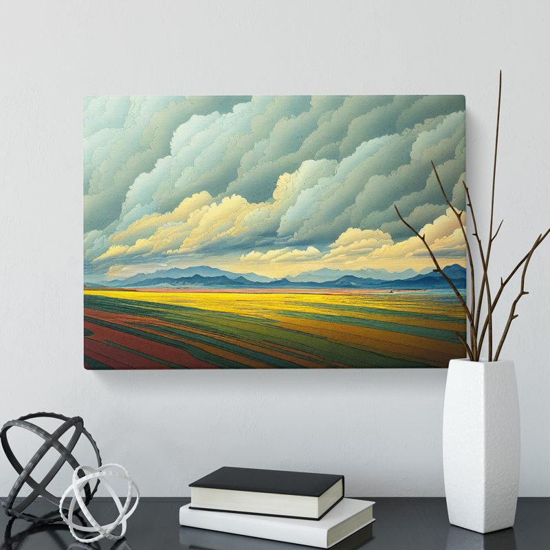 Clouds Over A Meadow - Wrapped Canvas, 50cm H x 76cm W x 3cm D