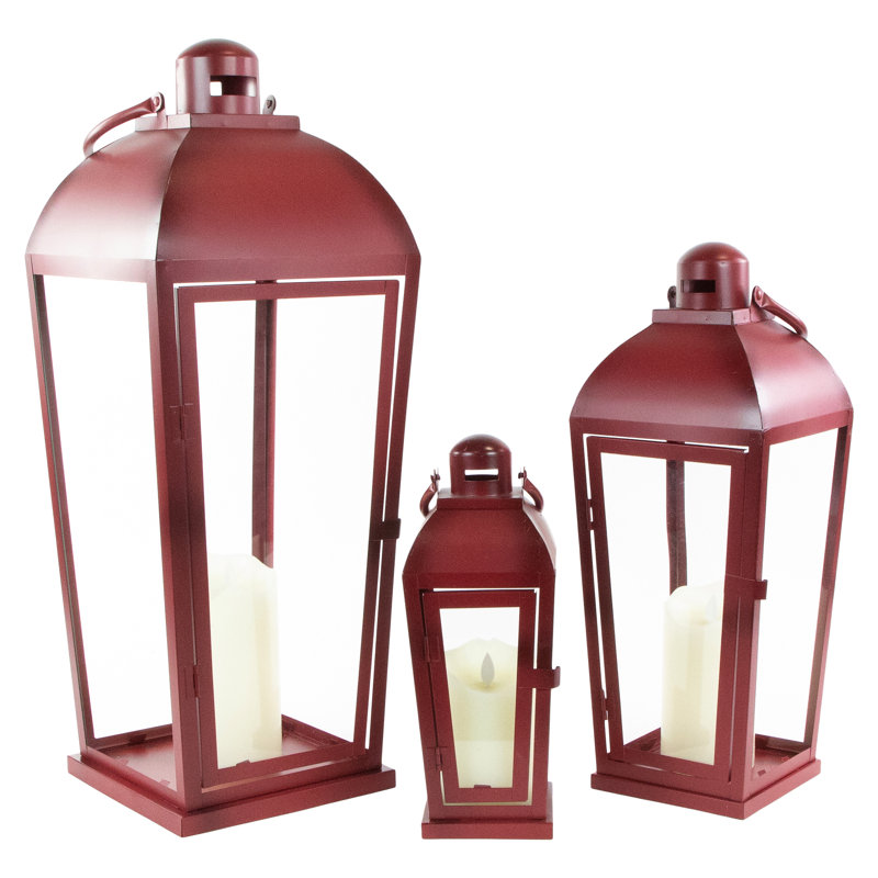 Red Antique Style Candle Lanterns
