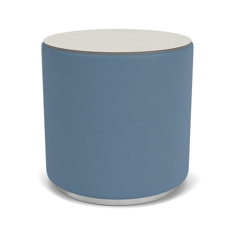 Table de réception avec plateau en stratifié Darsey, 20", Argent; ouvert bleu carrière, Sergé blanc