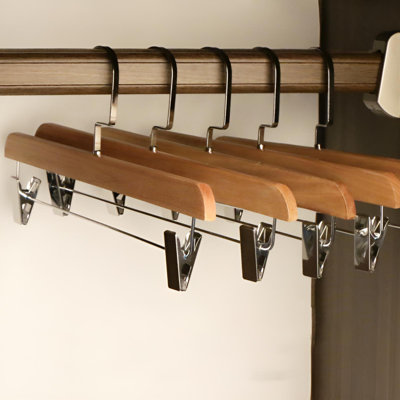 Cintres pour pantalons en bois massif - solution antidérapante pour garde-robe domestique