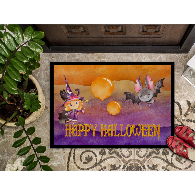 Tapis de porte pour l’extérieur antidérapant little et bat Eila, Rectangle 2 pi x 3 pi