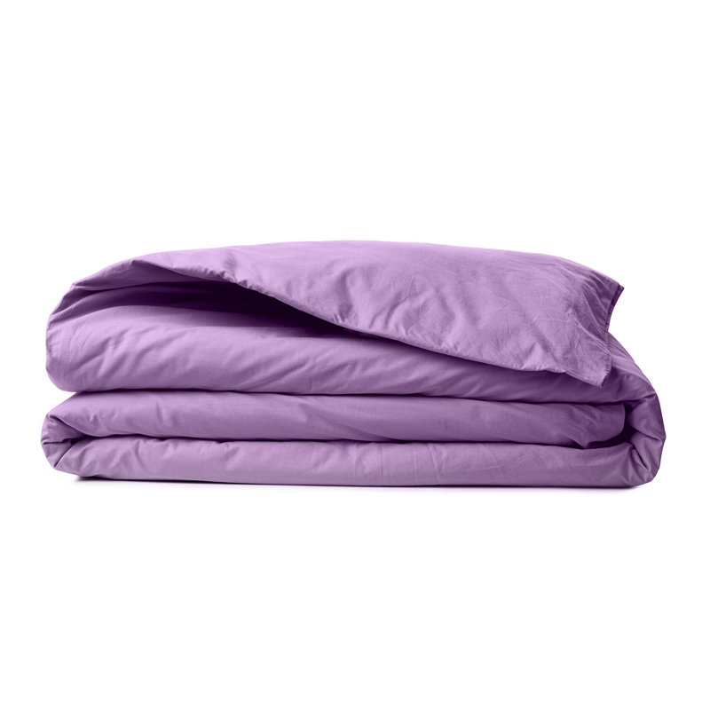 Premium Cotton Ranforce Single Quilt Cover, Lilac, 53.1 x 78.7 inches | 100% Cotton, 155 Thread Count | Button Closure, Machine Washable at 86°F | Soft & Breathable Bedding for Comfortable Sleep