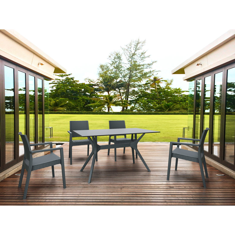 Table de salle à manger, Gris foncé, H 29,5 po x L 55 po x l 31,5 po