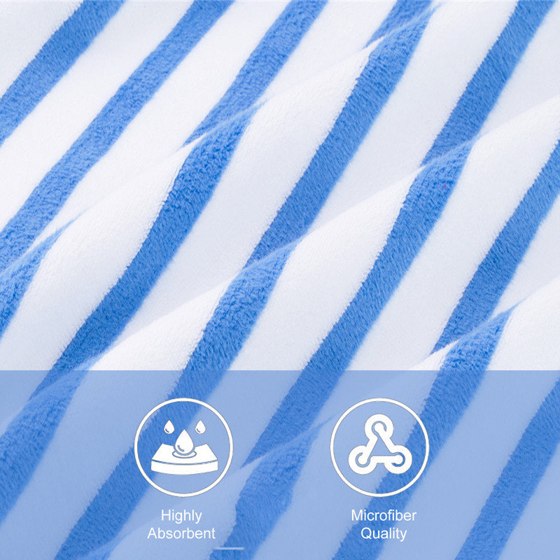 Microfiber Bath Towel Set for Bathroom,4 Pieces 30" x 60", Blue & White Stripe